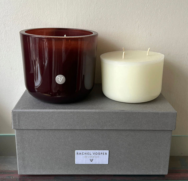 Glass Vessel (3 Wick) with a refill